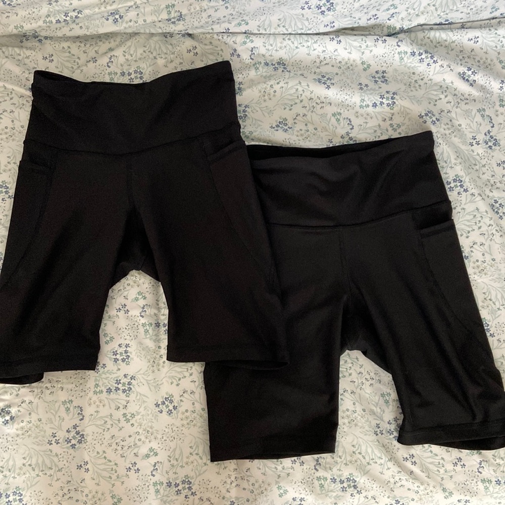 2 Black Biker Shorts